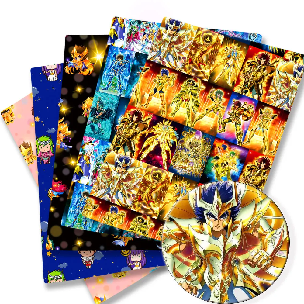 Ткань с мультяшным рисунком Saint Seiya сделай сам 140x50 см Полиэстер Хлопок фабрика