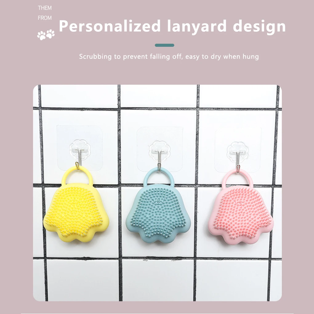 

Щетка с мультяшными кошачьими лапками для детского душа, быстровспенивающий силиконовый чистящий инструмент, Массажная щетка для всего те...