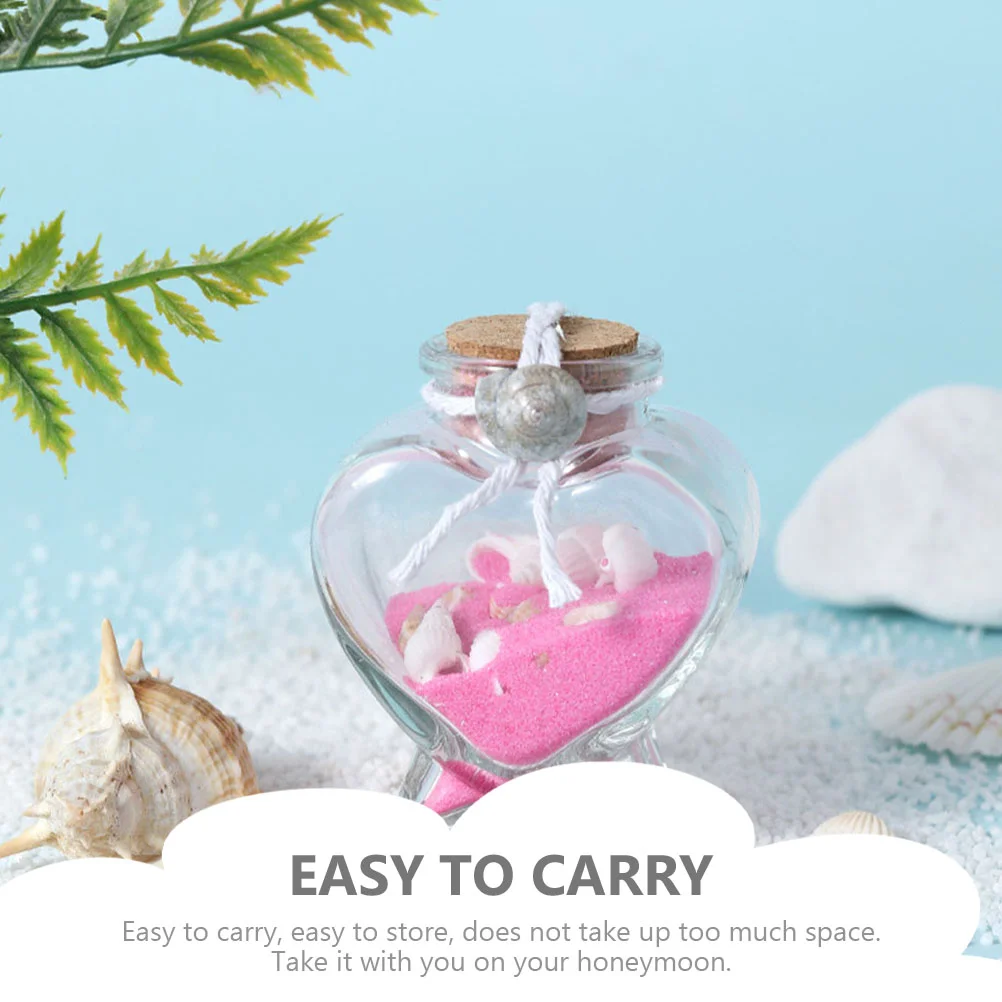 

4pcs Honeymoon Sand Keepsake Jars Ideas Travel Gifts Unique Romantic Heart Type Bottles