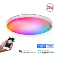 bluetooth music light rgb led ceiling lights home lighting 30w wifi app remote control smart lamps work with alexa google home