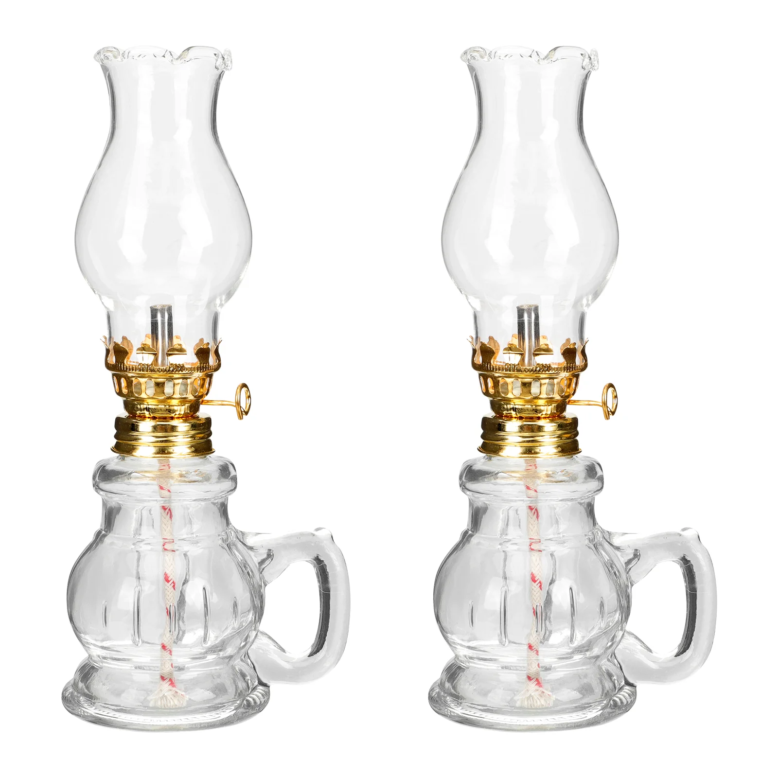 

2 Pcs Kerosene Lamp Vintage Decor Home Retro Oil Old Fashioned Desktop Wedding Glass Light Unique Lighting