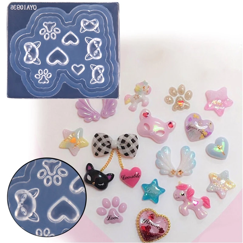 

3D Nail Art Decorations UV Crystal Epoxy Resin Mold Nail Ornament Silicone Mould
