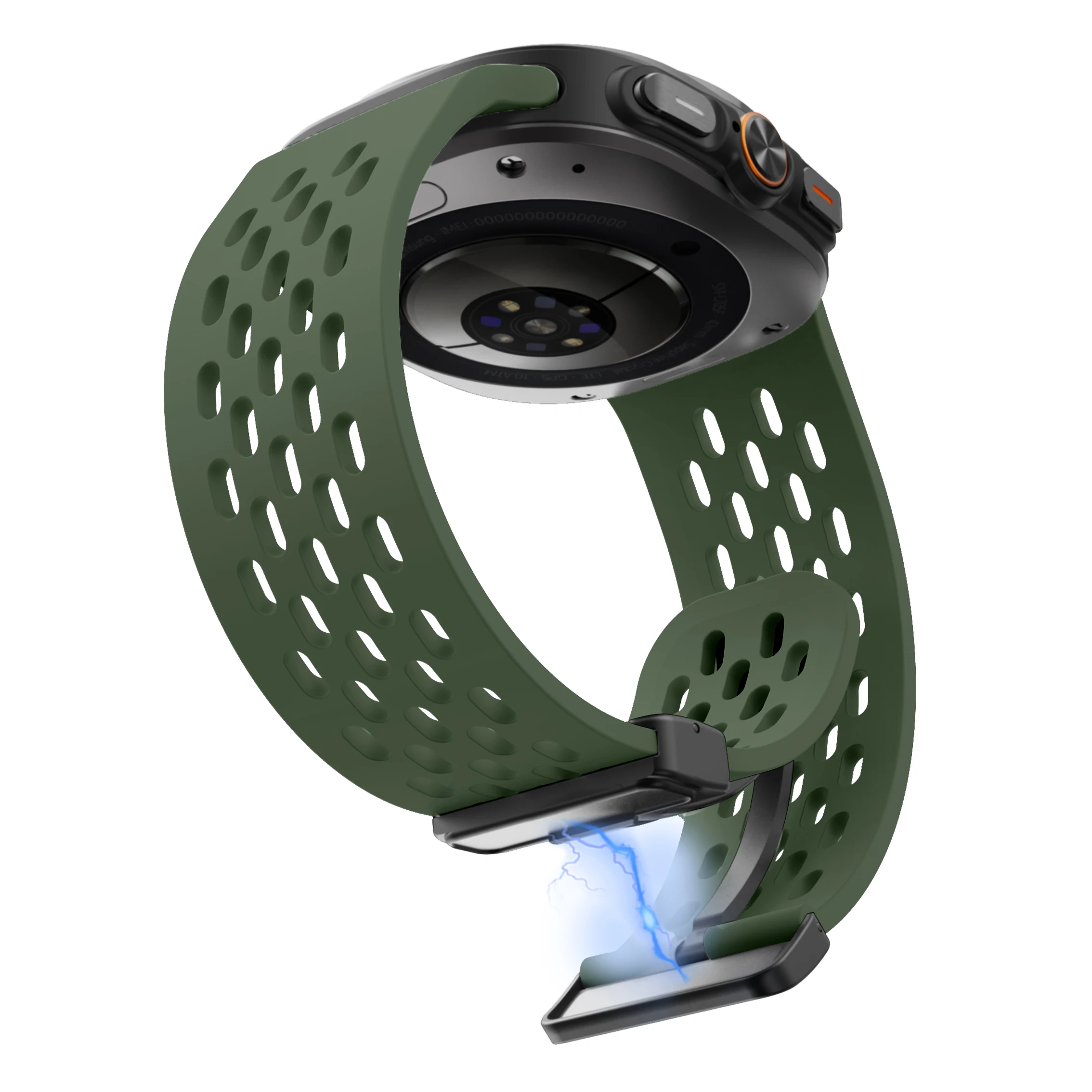 Фото Ремешок магнитный для Samsung Galaxy Watch Ultra 47 мм, Воздухопроницаемый силиконовый браслет для galaxy watch 7 ultra band 47 мм №3