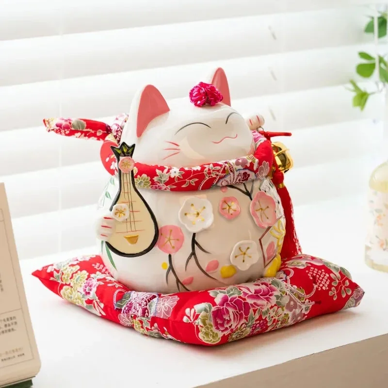 8-дюймовый керамический счеты Maneki Neko дизайн Lucky Fortune Cat копилка фигурка фэн-шуй