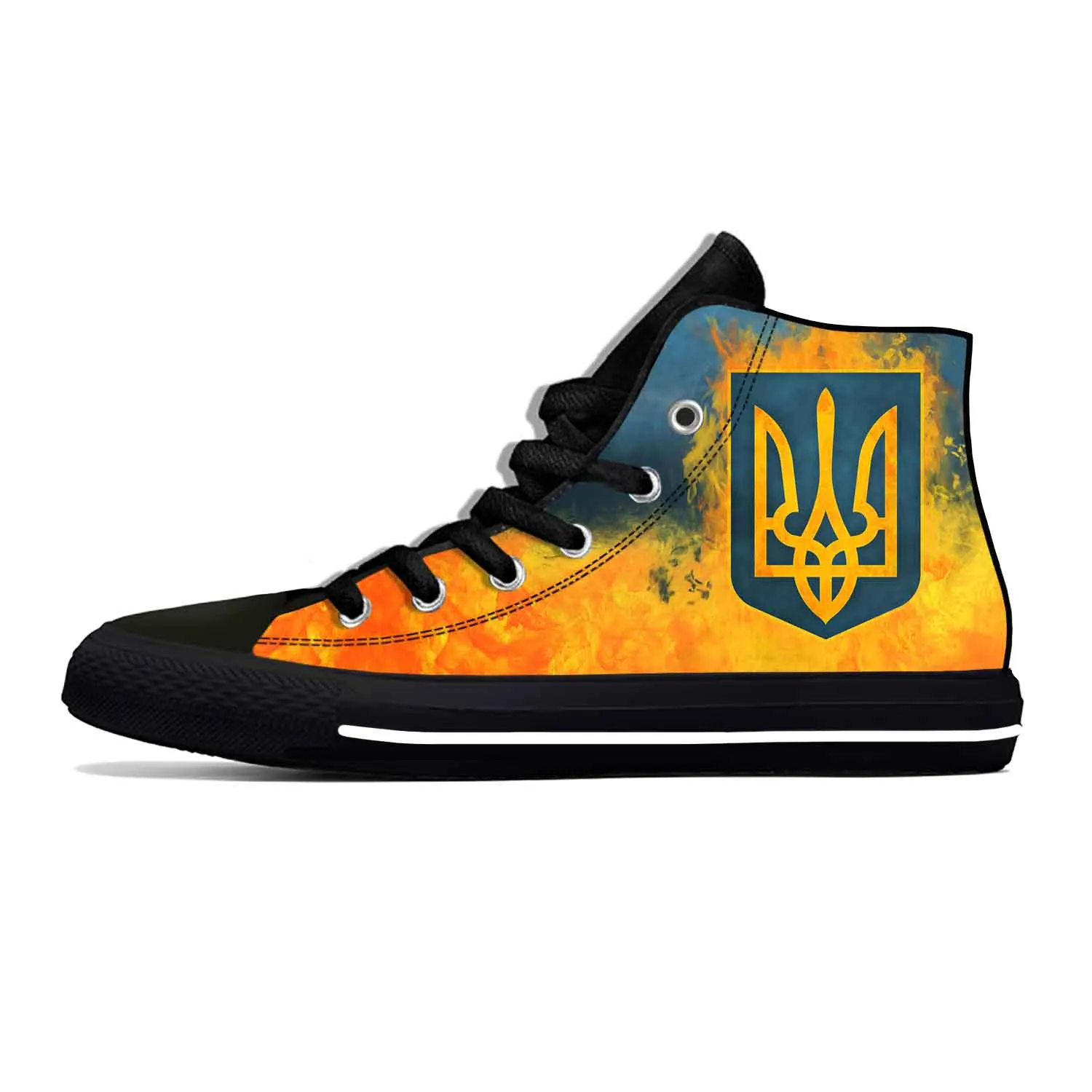 

Ukraine Ukrainian Flag Patriotic Pride Cool Funny Casual Cloth Shoes High Top Comfortable Breathable 3D Print Men Women Sneakers