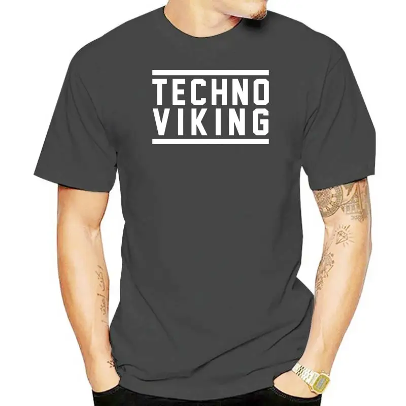 

TECHNO VIKING PRINTED MENS BLACK T-SHIRT - UNDERGROUND CLUB MUSIC AWAKENINGS TEE Fashion Men T Shirts Round Neck TOP TEE