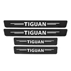 4 шт. Накладка на порог автомобильной двери из углеродного волокна для Tiguan 1 2 2018 2017 2016 2015 2014 2013 2012