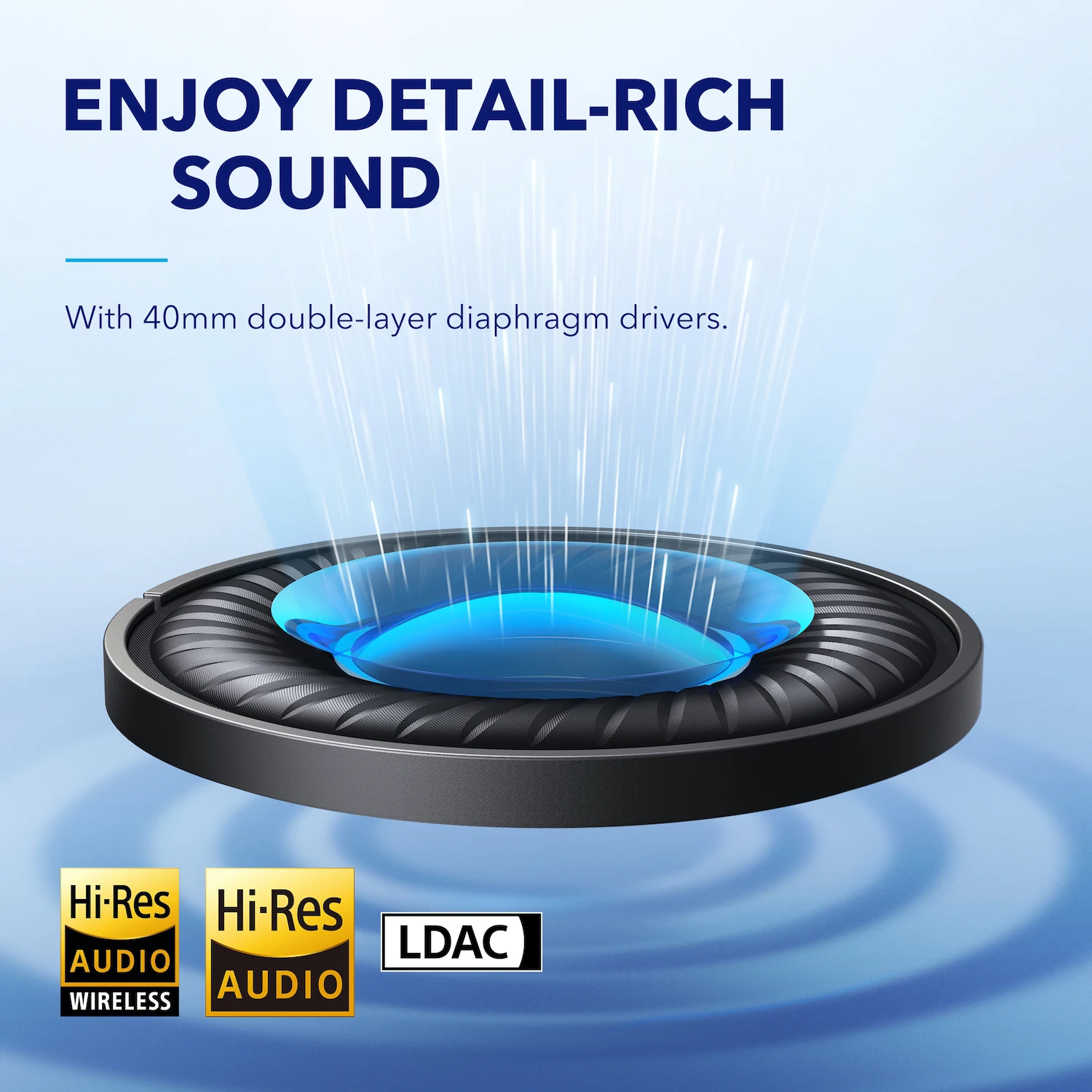 Original Soundcore Anker Space Q45 Wireless Bluetooth Headphones Triple Dynamic Active Noise Cancellation LDAC HiRes images - 6