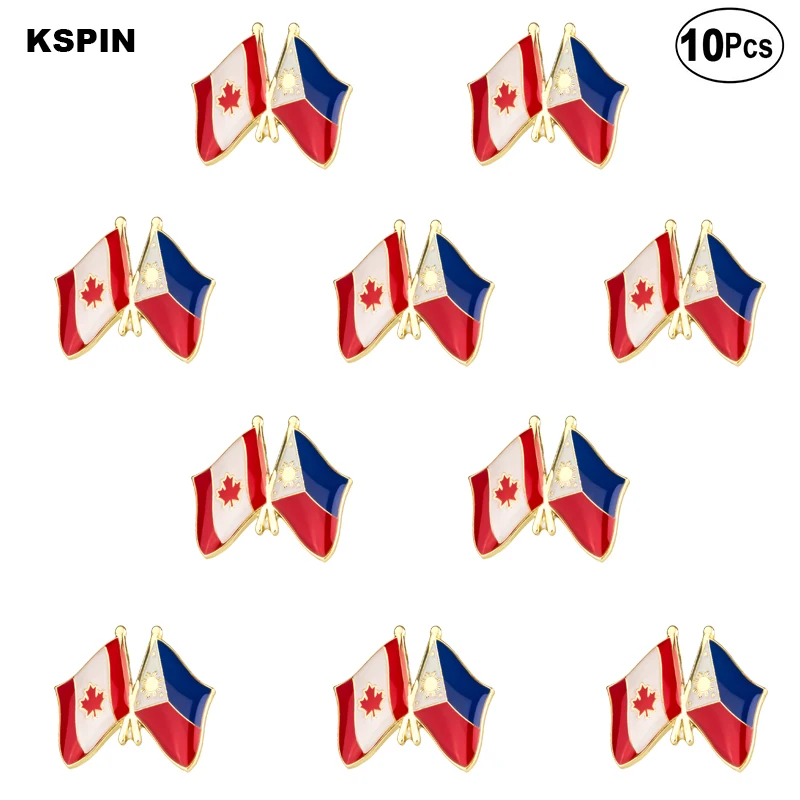 

Canada and Philippines Lapel Pin Flag badge Brooch Pins Badges 10Pcs a Lot