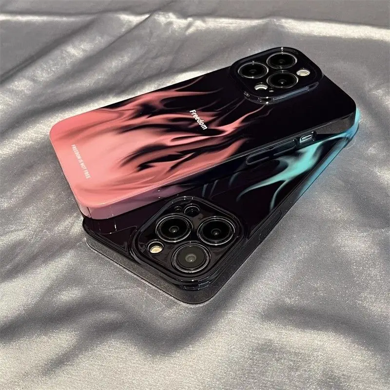 Модный чехол для телефона с принтом пламени IPhone 16 15 14 13 12 11 Pro Max XS XR XSMax 7 8 Plus