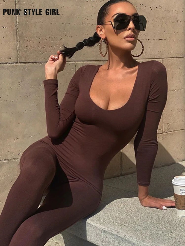 

Summer Solid Basic Jumpsuit Overalls Women's Clothing Bodycon Playsuit Street Casual Activity Rompers Fitness Outfit Female 2022