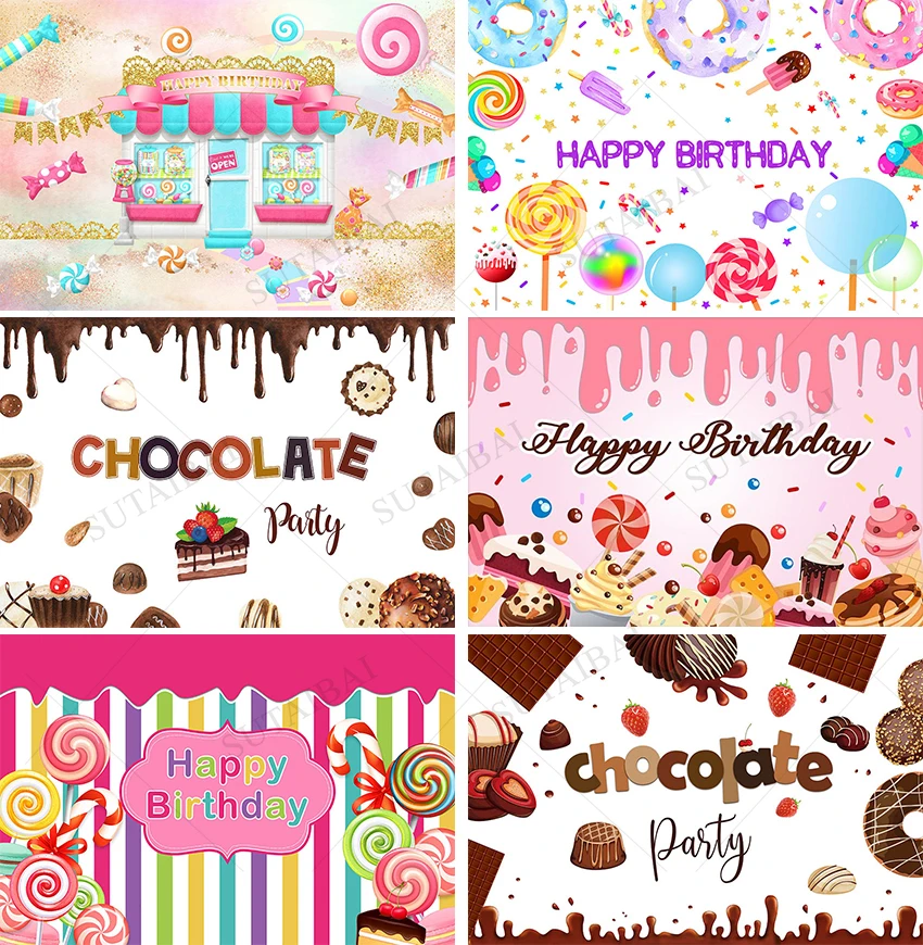 

Sweet Candy Girl Birthday Party Celebrate Background of Photography Chocolate Decorat Room Supplies Photo Studio Photophone Prop