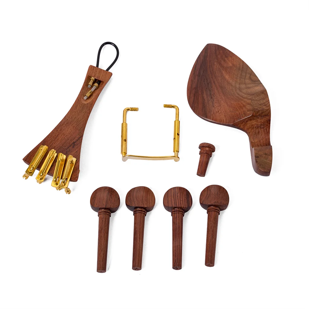 

4/4 Violin Tuning Pegs Tailpiece Professional Repairing Set Vintage Replacement Part Chinrest Presents for Musician