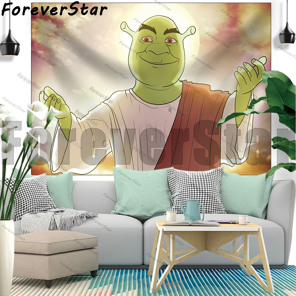 

Настенный гобелен в стиле аниме Шрек, богемные обои в стиле хиппи, эстетическое украшение для комнаты, спальни, гостиной, дивана
