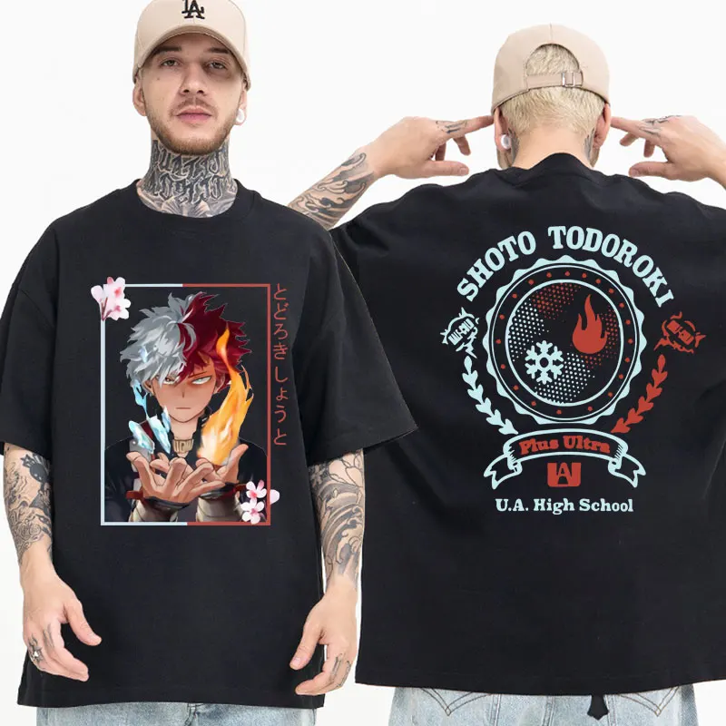 

Japanese Anime My Hero Academia T-Shirt Todoroki Shoto Boku No Hr Akademia T Shirt Men Casual Short Sleeves T-shirts Streetwear