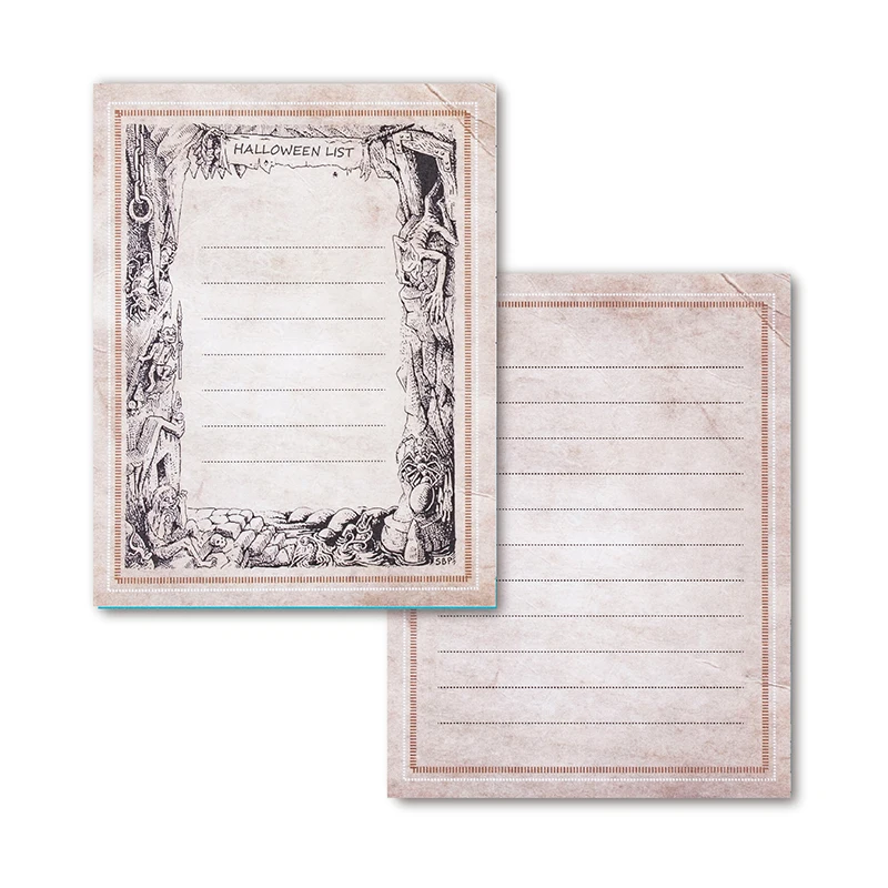 

50Sheets/Set European Style Note Halloween List DIY Wall Sticker Retro Writing Paper COLOR MASH