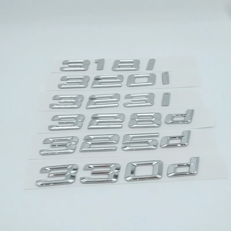 1pcs Black Silver 3 Series 316i 318i 320i 323i 325i 328i 330i 316d car Letter Rear Tail trunk Decals Emblem badge sticker Decal - купить по