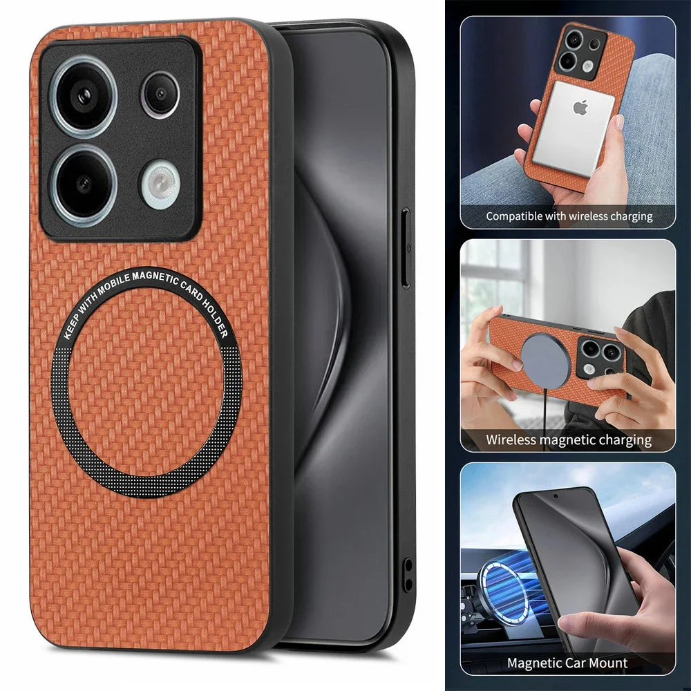 Роскошный чехол для Xiaomi Redmi Note 13 12 11 Pro Plus 5G с магнитом и беспроводной зарядкой