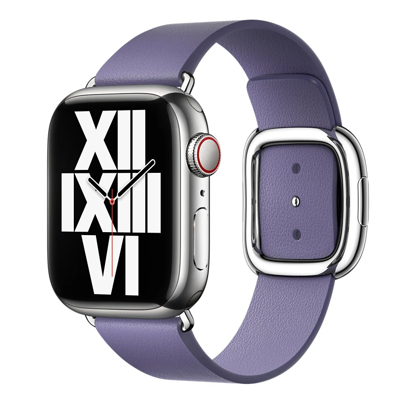 Modern buckle strap For Apple Watch band 45mm 41mmm 44mm 40mm 42mm 38mm Leather apple watch bracelet iwatch series 5 4 3 6 SE 7