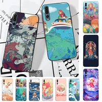 cartoon ponyo on the cliff phone case for huawei p30 40 20 10 8 9 lite pro plus psmart2019
