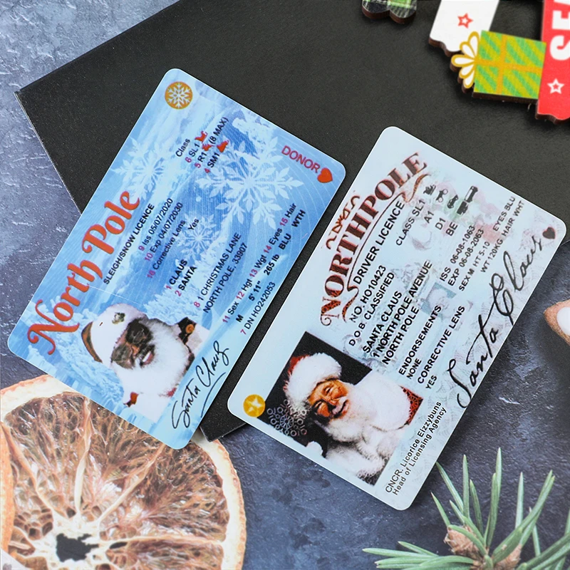 10 шт. открытка с полетом Санта-Клауса водительская лицензия на в канун Рождества