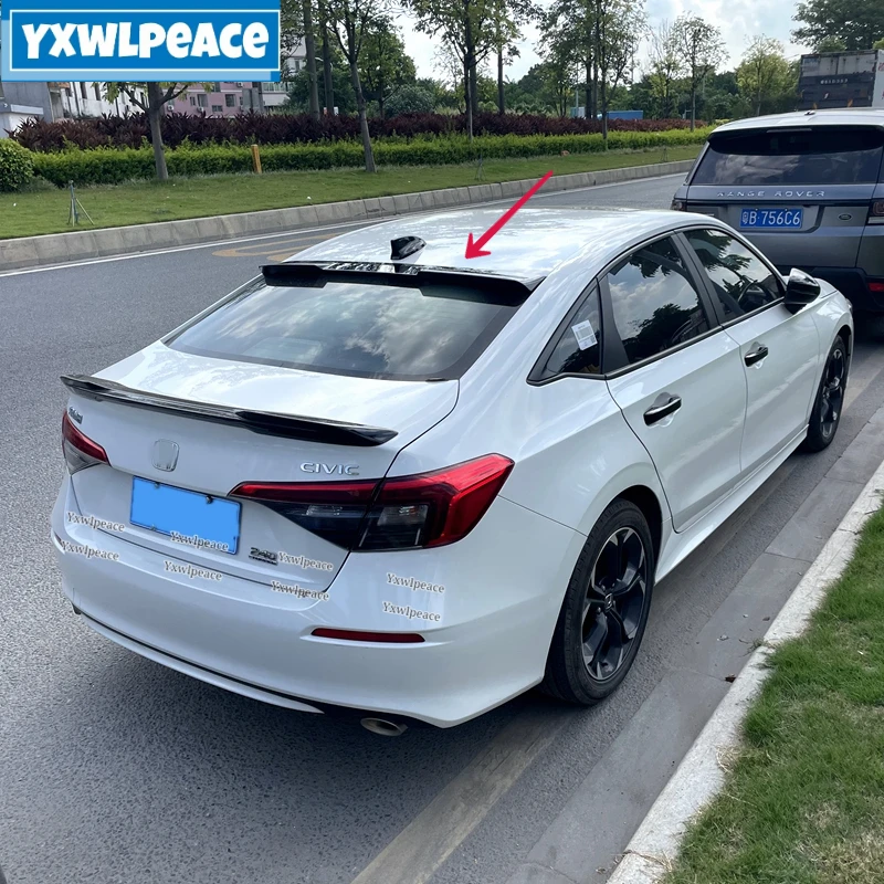 

Для Honda Civic Sedan 4-дверный 2021 2022 2023 11-го поколения АБС-пластик, цвет грунтовки, спойлер на крышу заднего окна, крыло, Стайлинг автомобиля