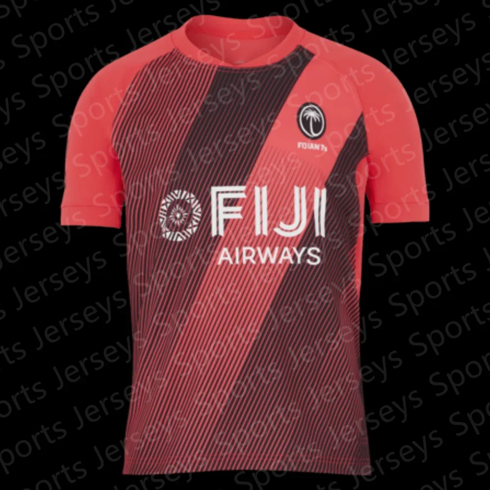 Футболка 3DT для фанатов регби Фиджи Спортивная свободная футболка с круглым