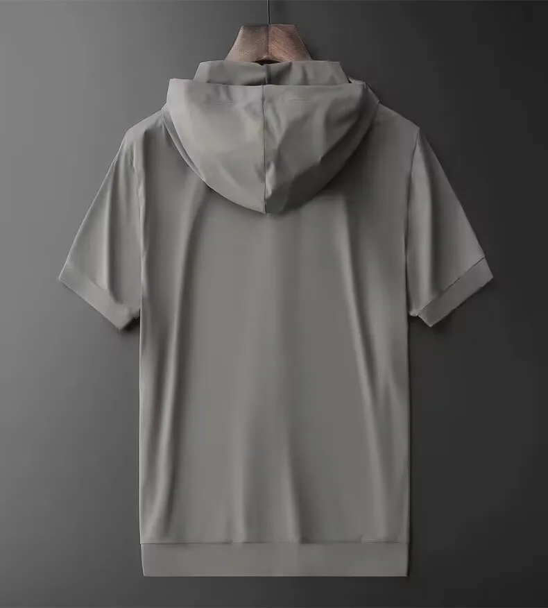 2023 New Summer Golf Embroidery Short-sleeved Casual Sports T-shirt Men's Hoodie Thin Section Hoodie Fat Loose Hoodie