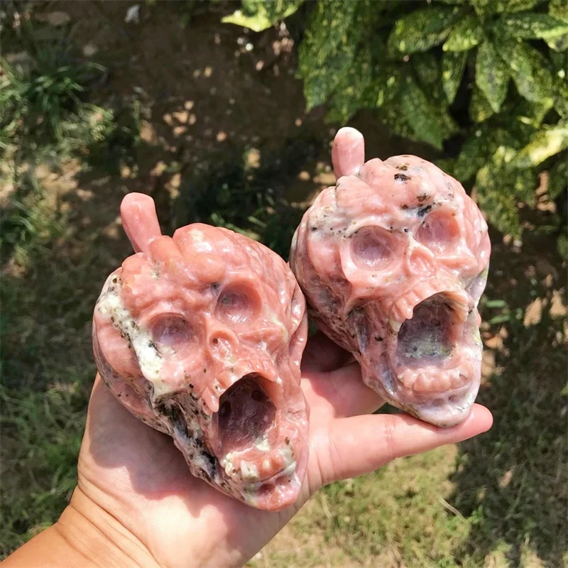 12 5 см натуральный кристалл кварц Тыква череп Резьба Исцеление фэншуй рейки