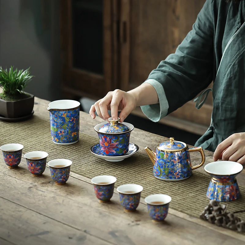 

Matcha Whisk Tea Cup Set Gaiwan Japanese Tea Infuser Ceramic Beauty Beast Tea Kettle Jogo De Cha Porcelana Porcelain YYY35XP