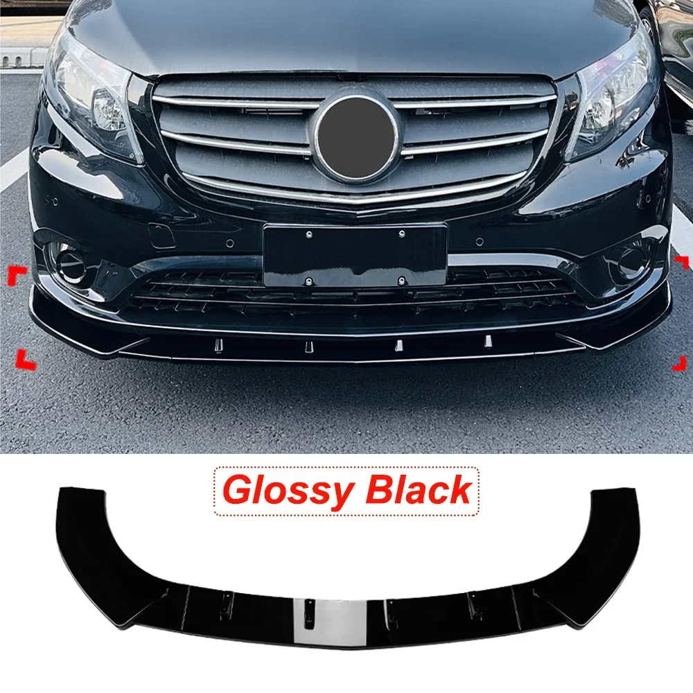 

Автомобильный передний сплиттер для губ, спойлер для Mercedes Benz Vito W447 2016-2023, крышка бампера, тюнинг, аэро комплект кузова, детали ABS