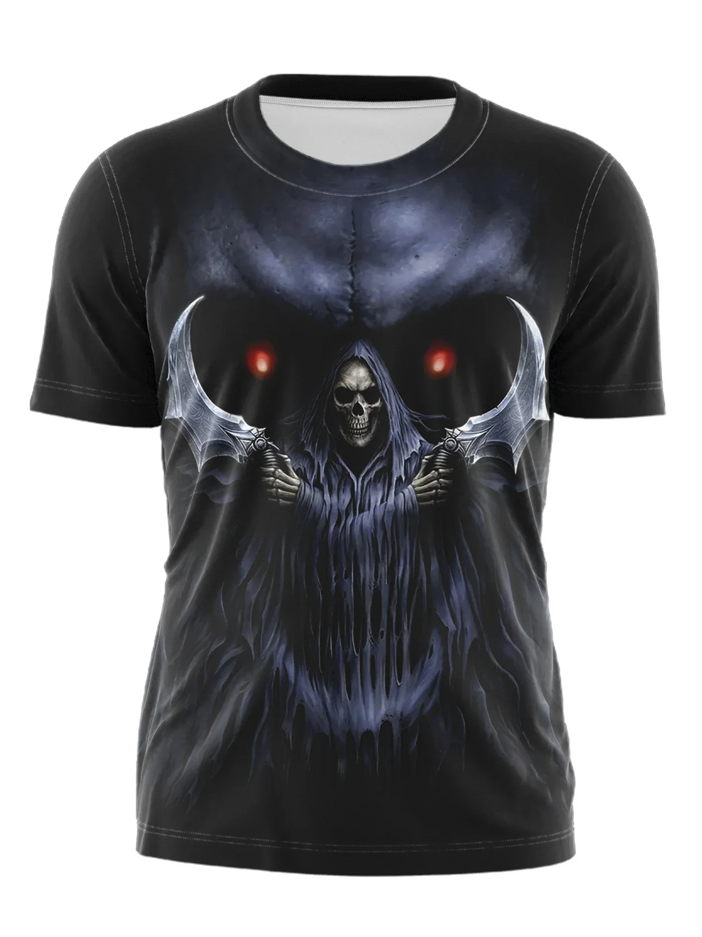

Мужская и женская футболка с 3D-принтом черепа и ужасов, летняя повседневная Уличная рубашка в стиле хип-хоп, модный топ, мужская одежда