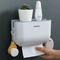 new wall mount toilet paper holder shelf roll paper tube storage tissue box for kitchen bathroom wc accessories shower cap hook
