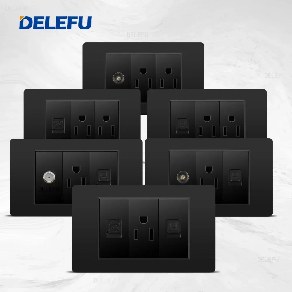 Черная панель из поликарбоната DELEFU серия американского стандарта 118*74 мм