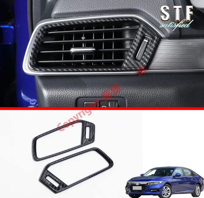 

Carbon Fiber Style Interior Air-Condition Vent Outlet Cover Trim For Honda Accord MK10 2018 2019 Car Accessories Stickers