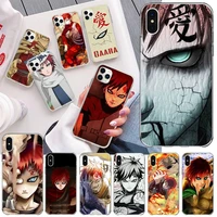 naruto akatsuki gaara phone case for iphone 13 12 11 pro mini xs max 8 7 plus x se 2020 xr silicone soft cover