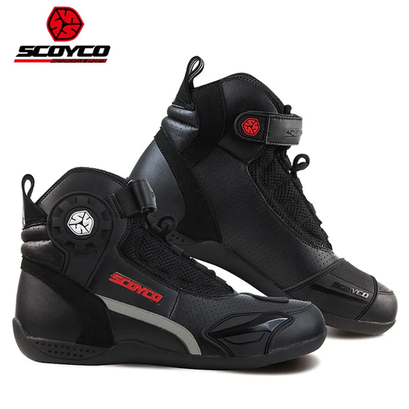 

Breathable Mesh Men Motorcycle Boots MT015 Scoyco Motorcyclist boot Microfiber Leather Motocross Motorbike Men Shoes