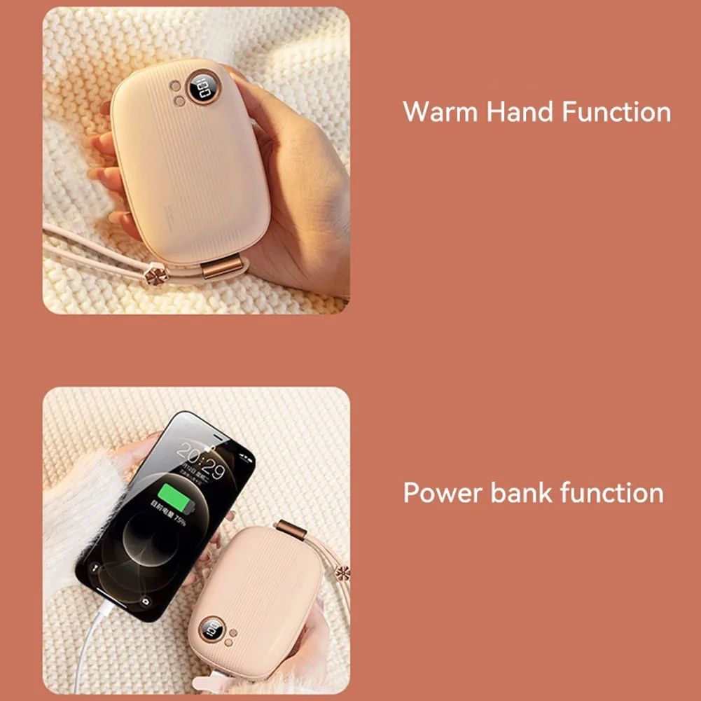 Портативная грелка для рук мини-грелка 10000 мАч карманная с подвесной веревкой