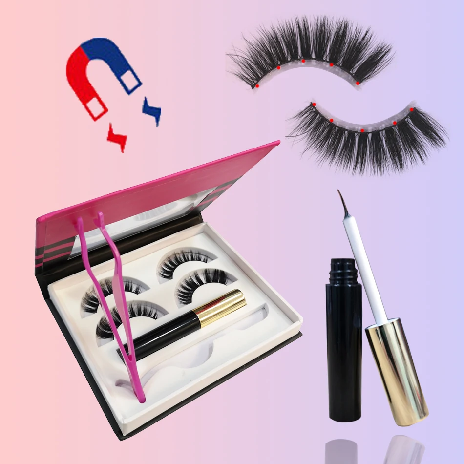 

GRINDING TIP Magnetic Eyeliner Magnetic Eyelash Kit No Glue Reusable Lashes 3D Magnetic False Eyelashes