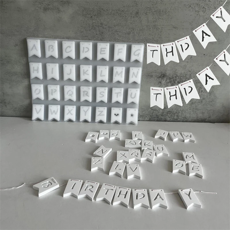 Рождественская подвеска с буквенным флагом силиконовая форма 26 алфавитом