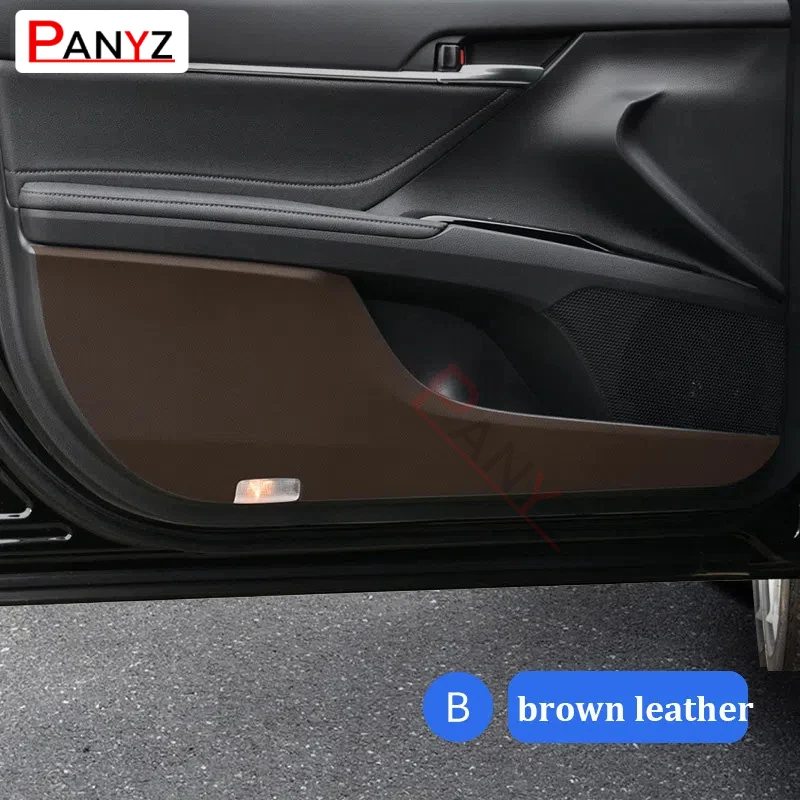 Для TOYOTA Camry XV70 2023 2022 2021 2020 2019 2018 коврик для двери автомобиля кожаный из углеродного