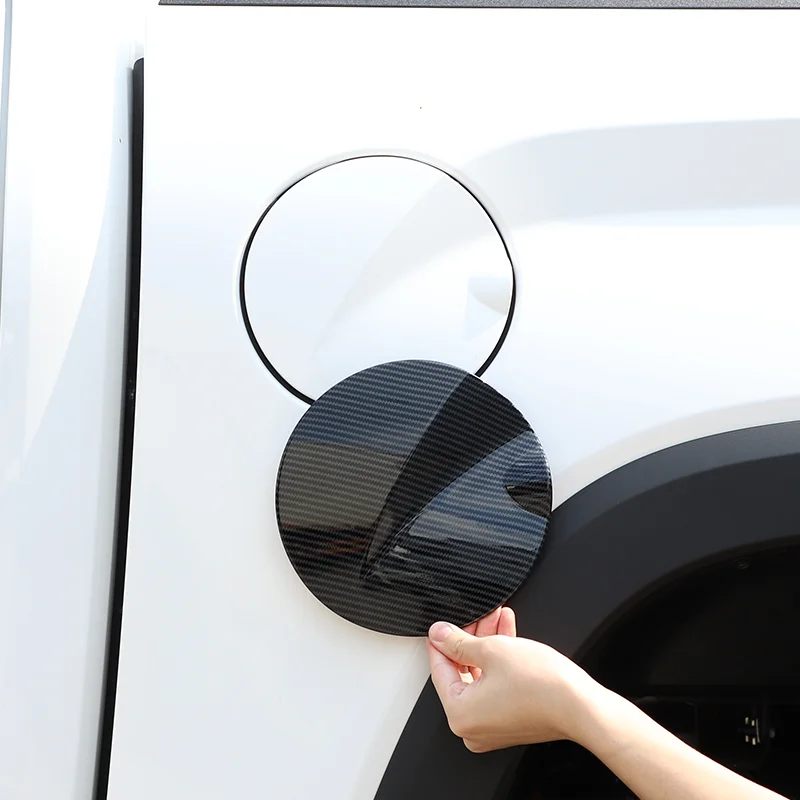 

For 22-23 Toyota Tundra Fuel Tank Cover Decorative Car Exterior Styling Decorative Accessories ABS Carbon Fiber Pattern