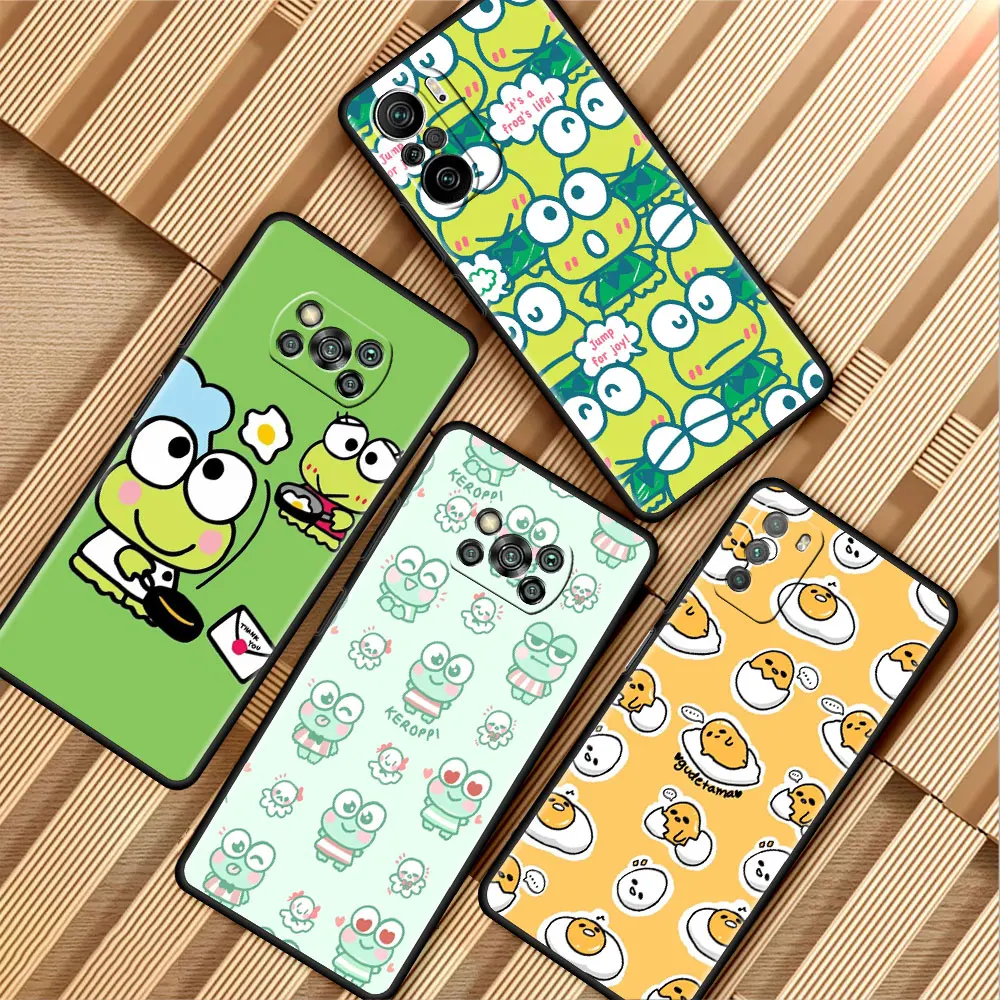 

Kero Kero Keroppi Frog Case For Xiaomi Poco X3 X4 F3 F4 GT M4 M3 Pro F1 Cover for Mi 11T 11 lite 5G Note 9s 10 8 Phone Fundas