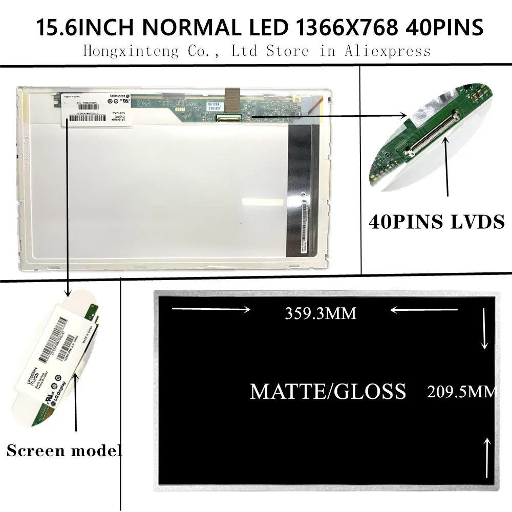 15 6 &quot40 контактов Нормальная ЖК-матрица 1366X768 для HP PAVILION DV6 G56 G6 G60 G60T G62 G62T