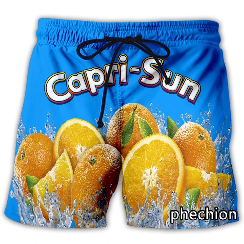 

phechion New Fashion Men/Women Snacks Orange Juice 3D Printed Casual Shorts Streetwear Men Loose Sporting Shorts L125