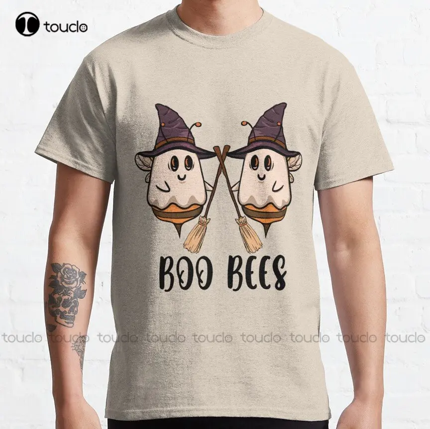 

Классическая футболка Boo Bee Witch на Хэллоуин, графические футболки для мужчин, оригинальные футболки для подростков, унисекс, футболки с цифро...