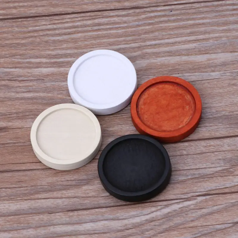 

10 Pcs DIY Wooden Base Bezel Trays Round Pendant Trays Jewelry Making Kits Unfinished Wood Round Bezel Tray Easy to Use 40GB