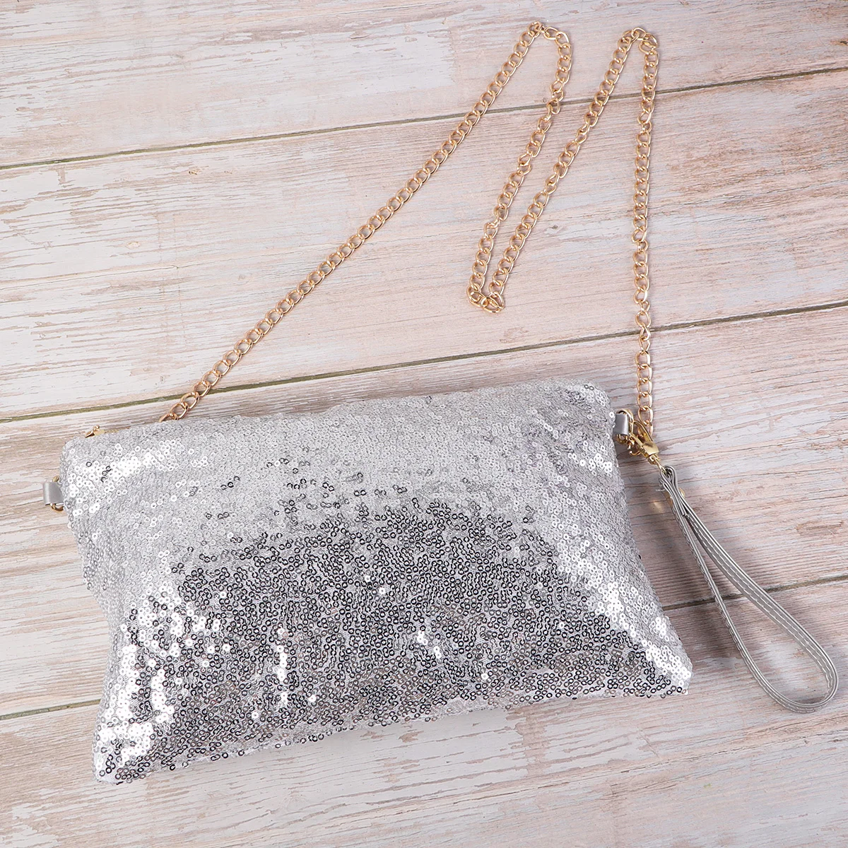 

Silver Clutch Women Purse Evening Purses Shoulder Glitter Wristlet Handbag Wedding Wallet Party Crossbody Sequin Lady Bling