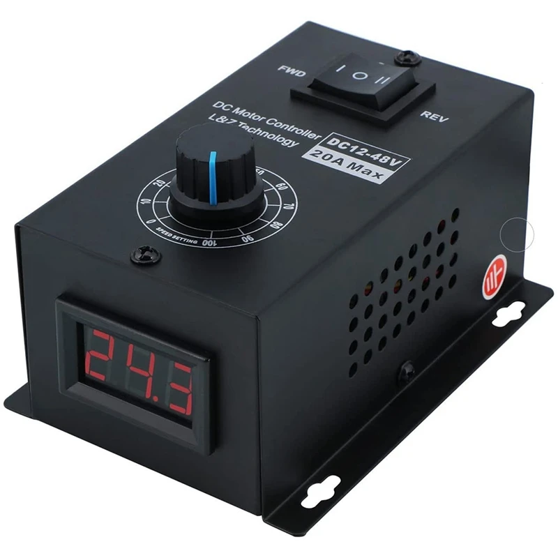 

Контроллер скорости двигателя постоянного тока PWM 12-48V 20A, модуль управления регулировкой щеточного двигателя 960W 25KHZ