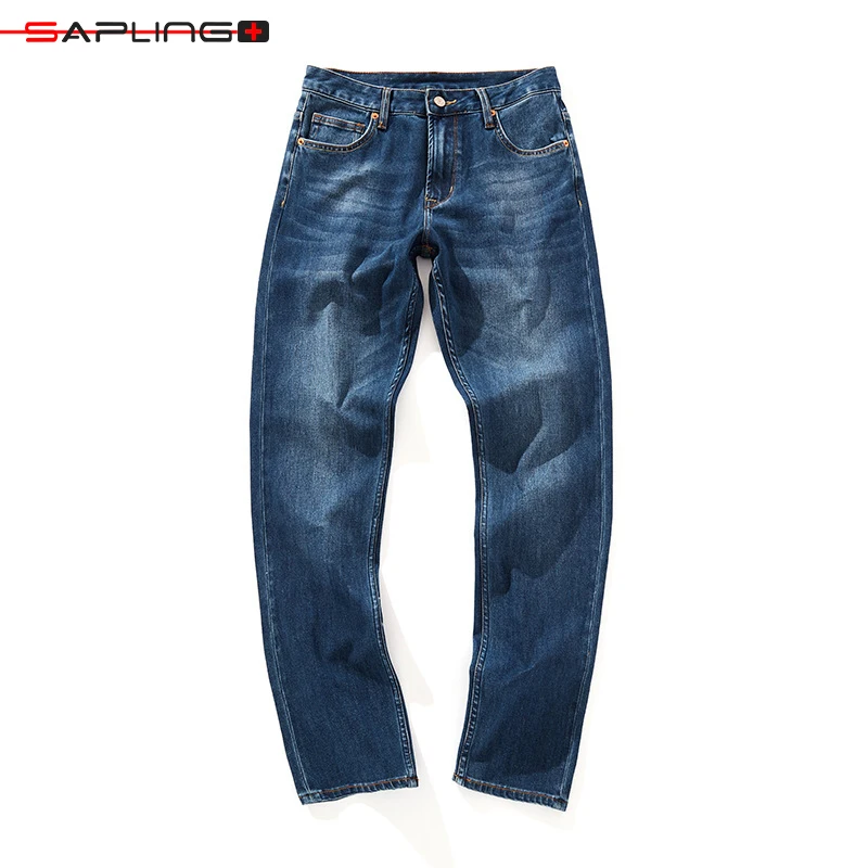 

2022 Summer Thin Men's Washed Jeans Loose Small Straight Business Casual Elastic Denim Trousers Breathable Men Fashion Jean Pant